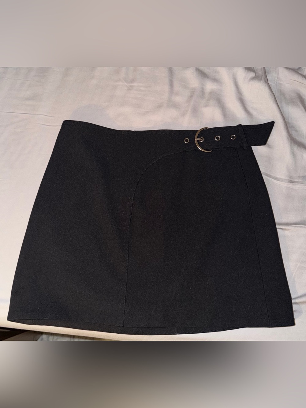 Astr Black Mini Skirt with silver Buckle